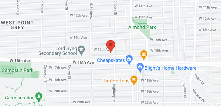 map of 3814 W 15TH AVENUE
